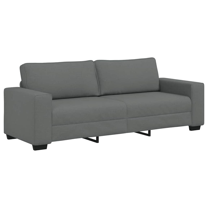 Set de canapele cu perne, 3 piese, gri închis, textil