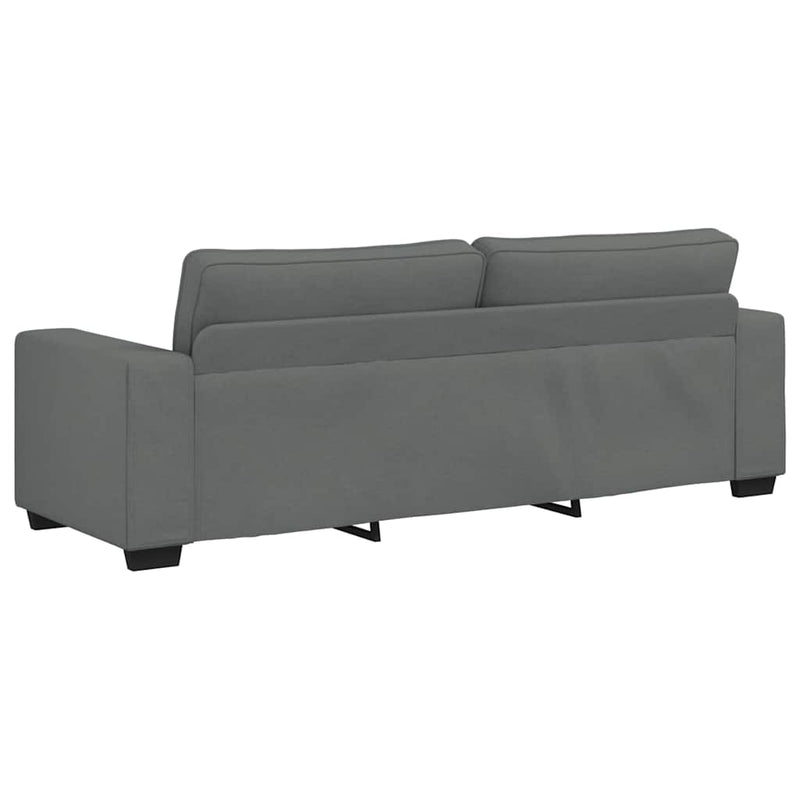 Set de canapele cu perne, 3 piese, gri închis, textil