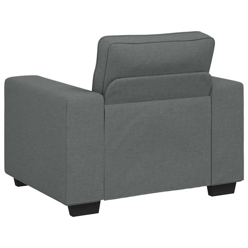 Set de canapele cu perne, 3 piese, gri închis, textil