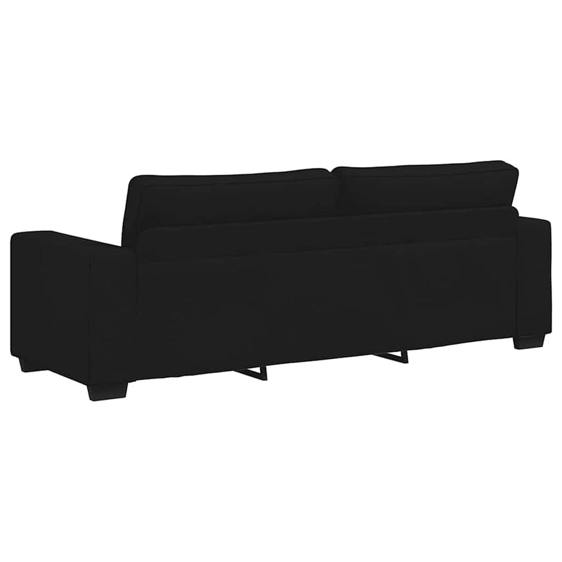 Set de canapele cu perne, 3 piese, negru, textil
