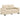 Set de canapele cu perne, 3 piese, crem, textil