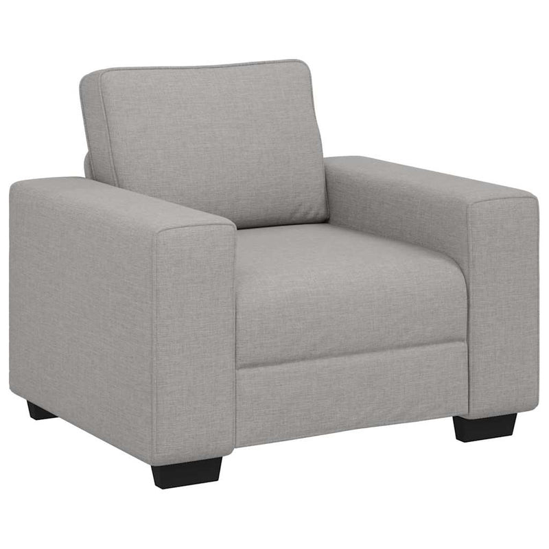Set de canapele cu perne, 3 piese, gri nor, textil