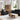Canapea 3 buc. Negru Material textil din in