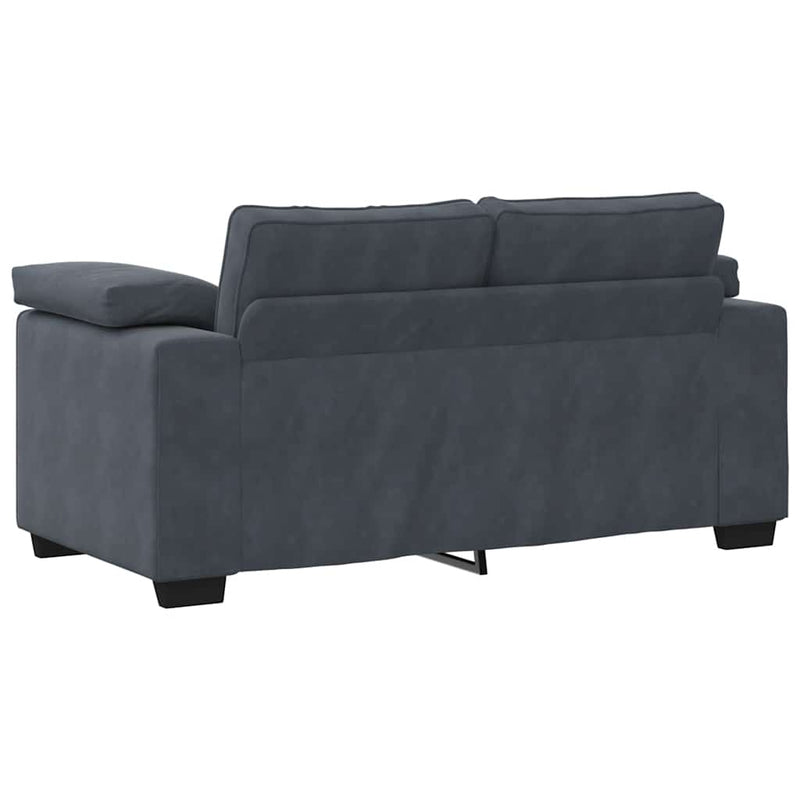 Set de canapele cu perne, 3 piese, gri închis, catifea