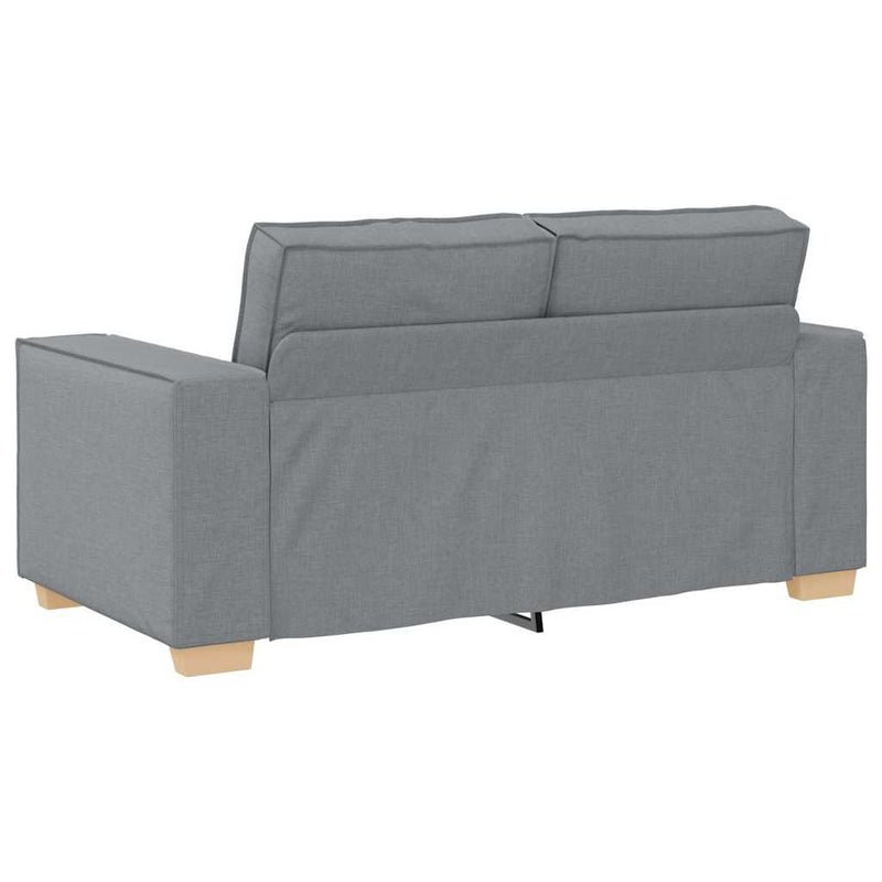 Set de canapele cu perne, 2 piese, gri deschis, textil