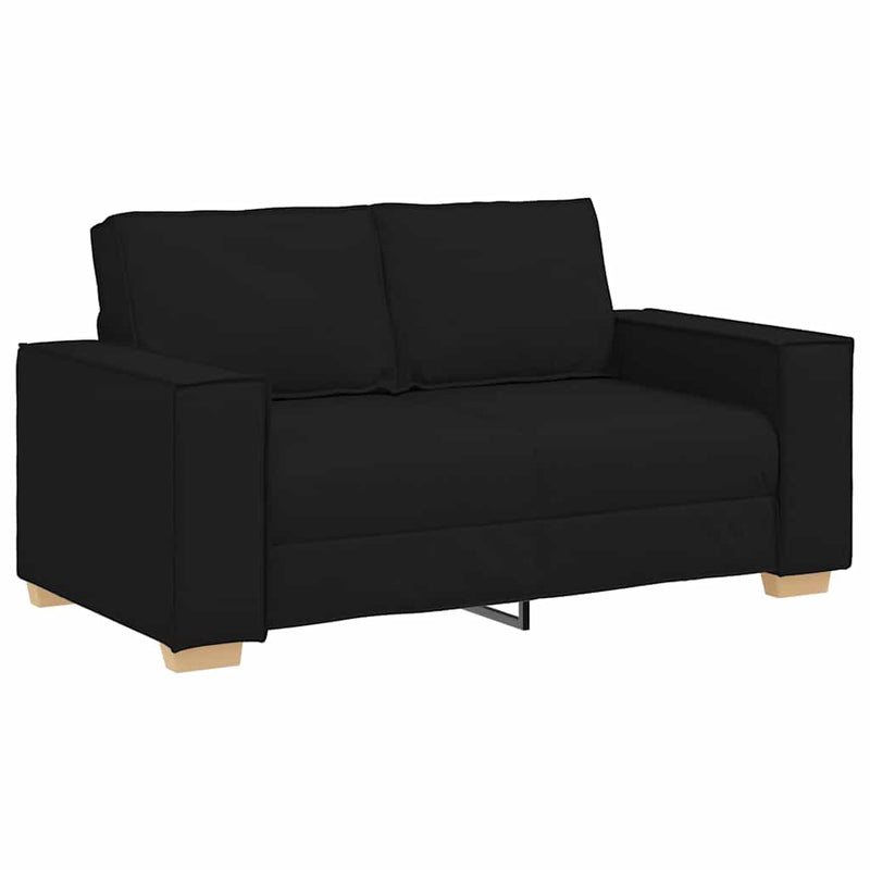 Set de canapele cu perne, 2 piese, negru, textil