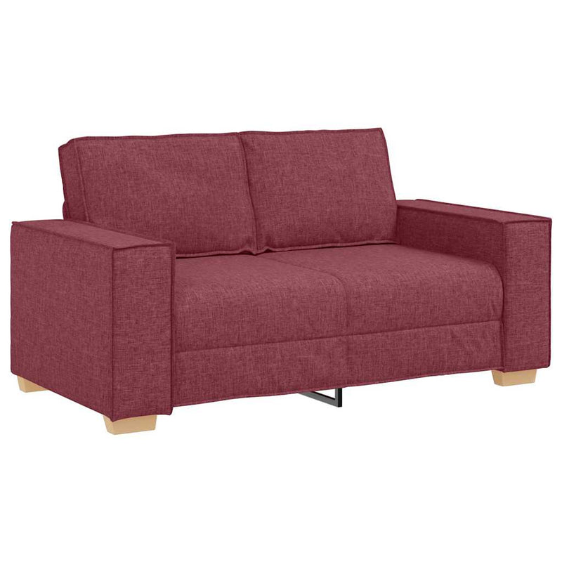Set canapea cu perne, 2 piese, roșu vin, material textil