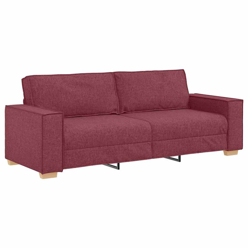 Set canapea cu perne, 2 piese, roșu vin, material textil
