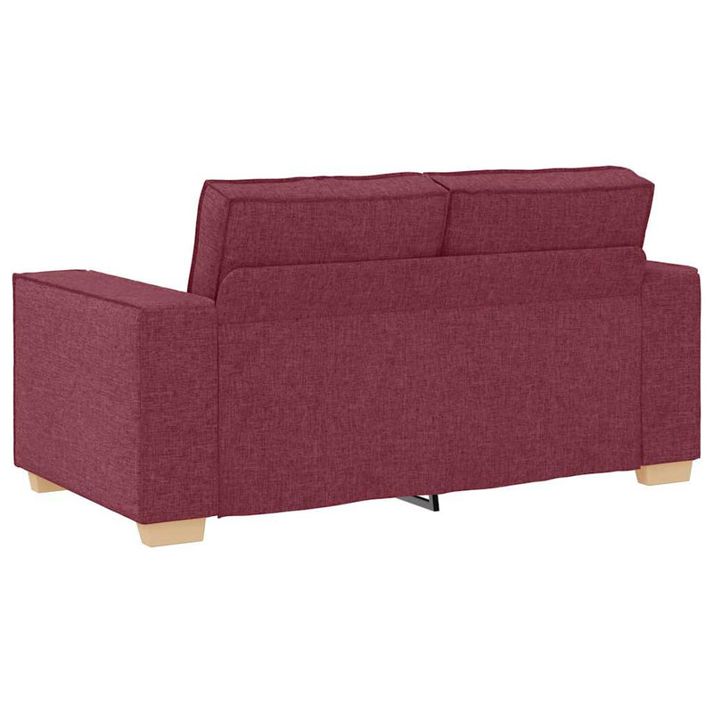 Set canapea cu perne, 2 piese, roșu vin, material textil
