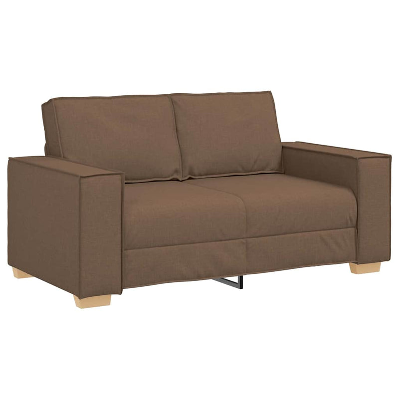 Set de canapele cu perne, 2 piese, maro, textil