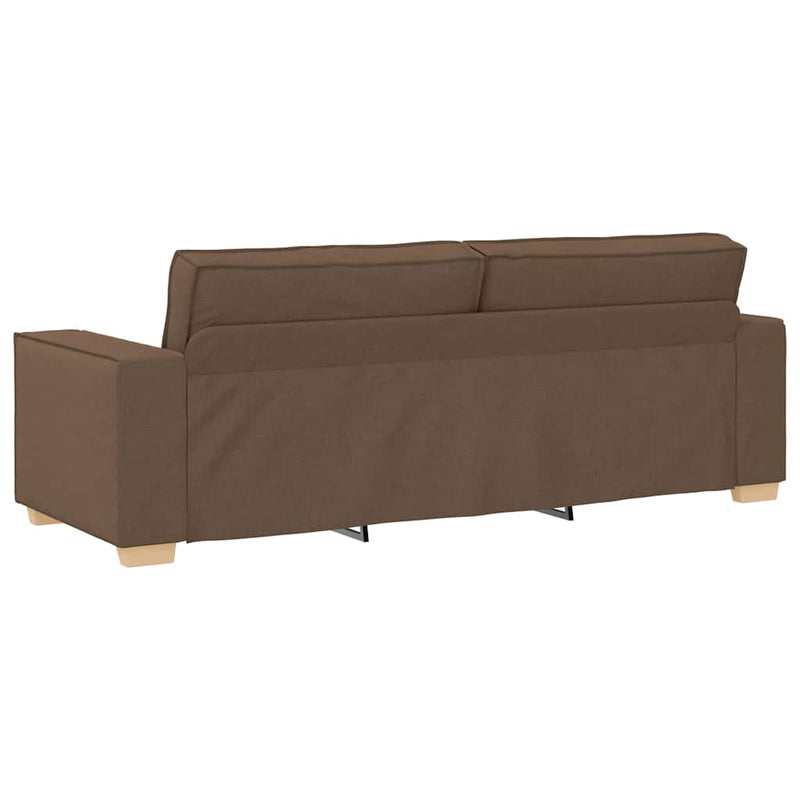Set de canapele cu perne, 2 piese, maro, textil