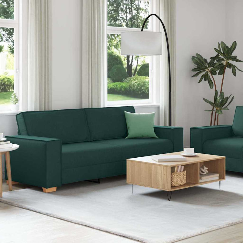 Set de canapele cu perne, 2 piese, verde închis, textil