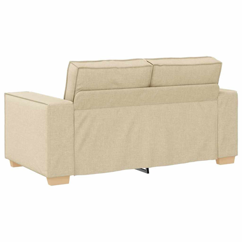 Set de canapele cu perne, 2 piese, crem, textil