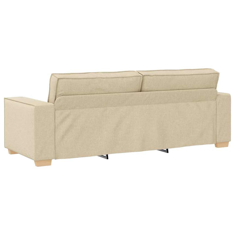 Set de canapele cu perne, 2 piese, crem, textil