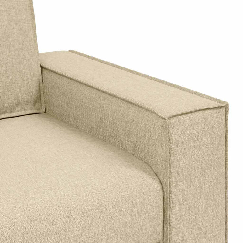Set de canapele cu perne, 2 piese, crem, textil