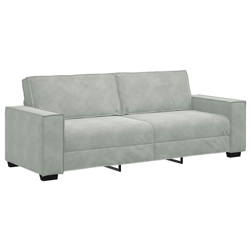 Set de canapele cu perne, 2 piese, gri deschis, catifea