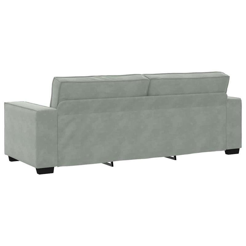 Set de canapele cu perne, 2 piese, gri deschis, catifea