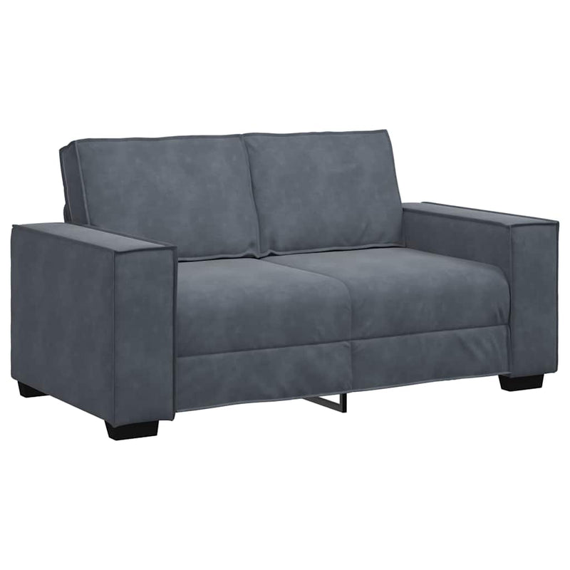 Set de canapele cu perne, 2 piese, gri închis, catifea