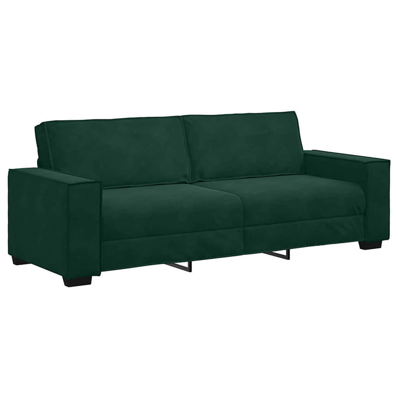 Set de canapele cu perne, 2 piese, verde închis, catifea