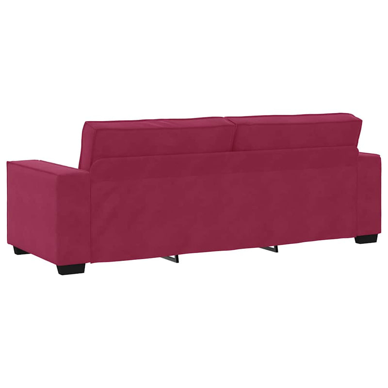 Set canapele cu perne, 2 piese, roșu vin, catifea