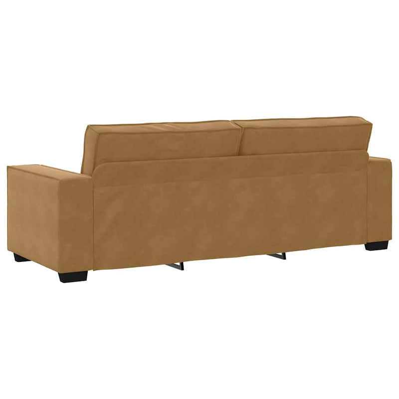 Set de canapele cu perne, 2 piese, maro, catifea