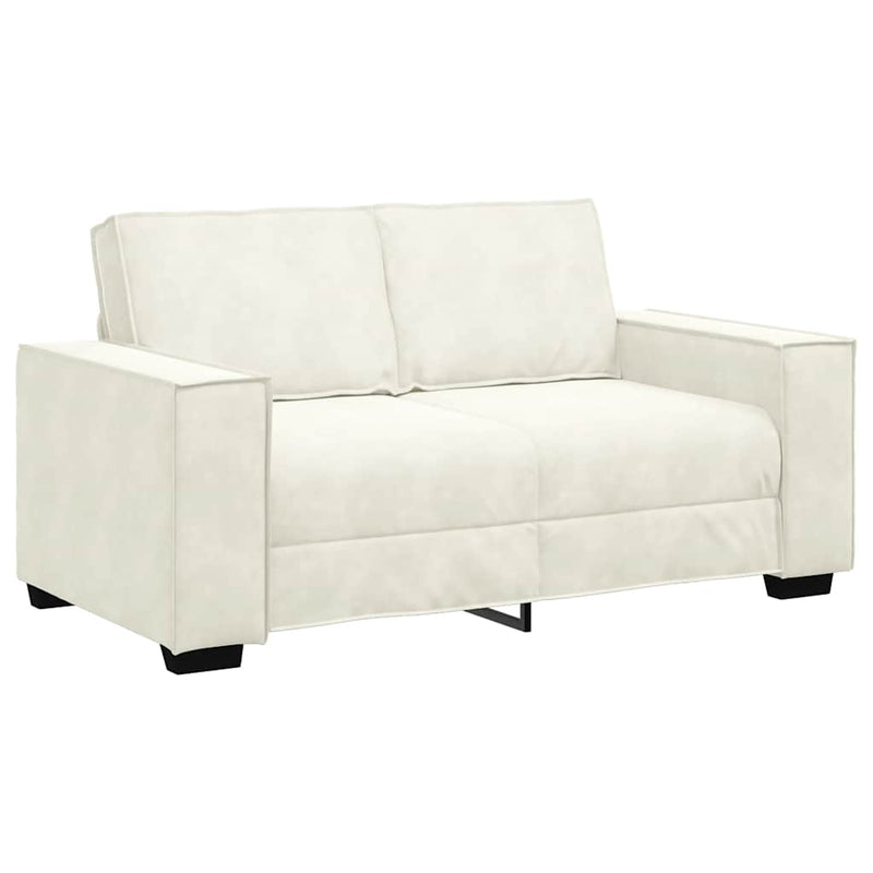 Set de canapele cu perne, 2 piese, crem, catifea