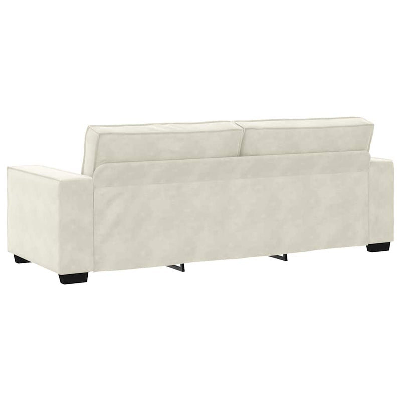 Set de canapele cu perne, 2 piese, crem, catifea