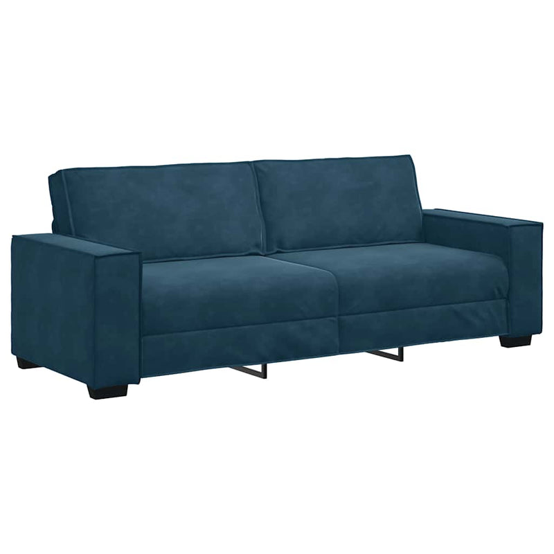 Set de canapele cu perne, 2 piese, albastru, catifea
