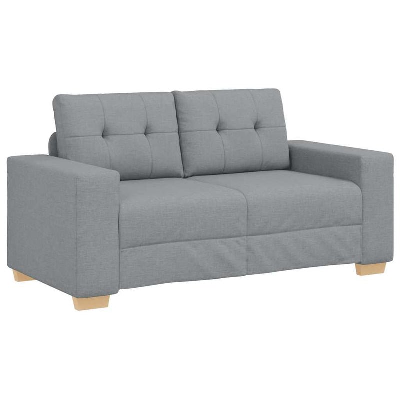 Set canapele 2 piese cu perne gri deschis, material textil