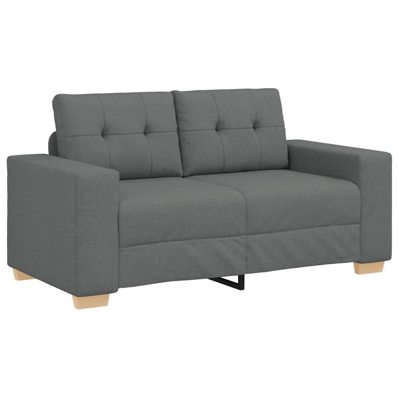 Set canapele 2 piese cu perne gri închis, material textil