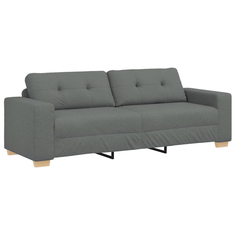 Set canapele 2 piese cu perne gri închis, material textil