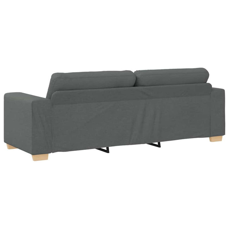 Set canapele 2 piese cu perne gri închis, material textil
