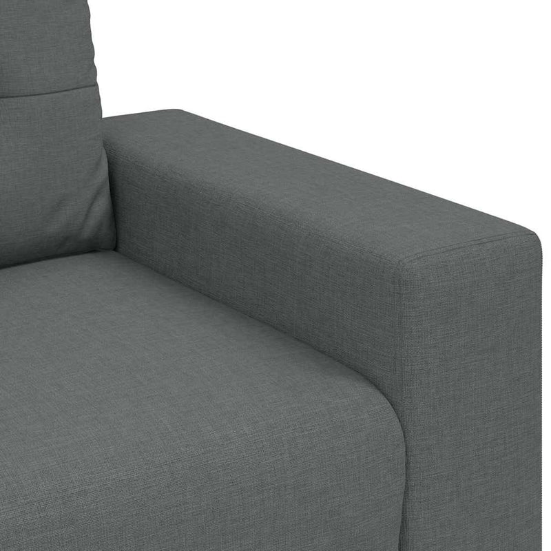 Set canapele 2 piese cu perne gri închis, material textil