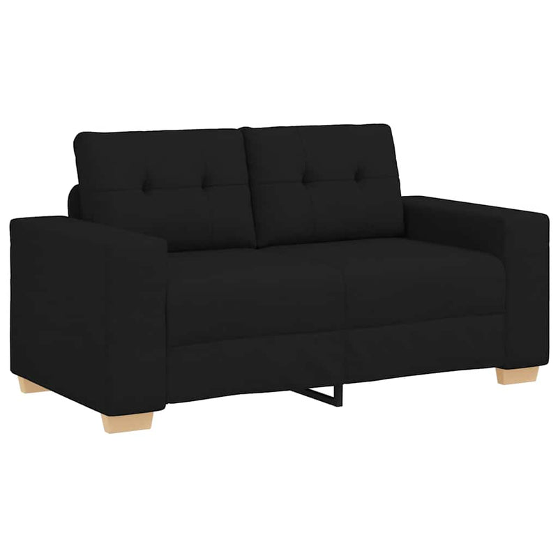 Set canapele 2 piese cu perne, material textil negru