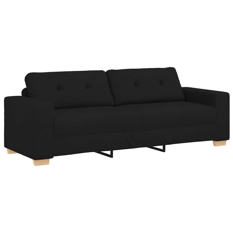 Set canapele 2 piese cu perne, material textil negru