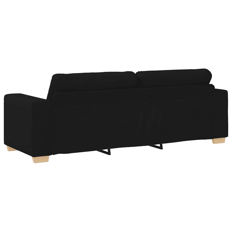Set canapele 2 piese cu perne, material textil negru