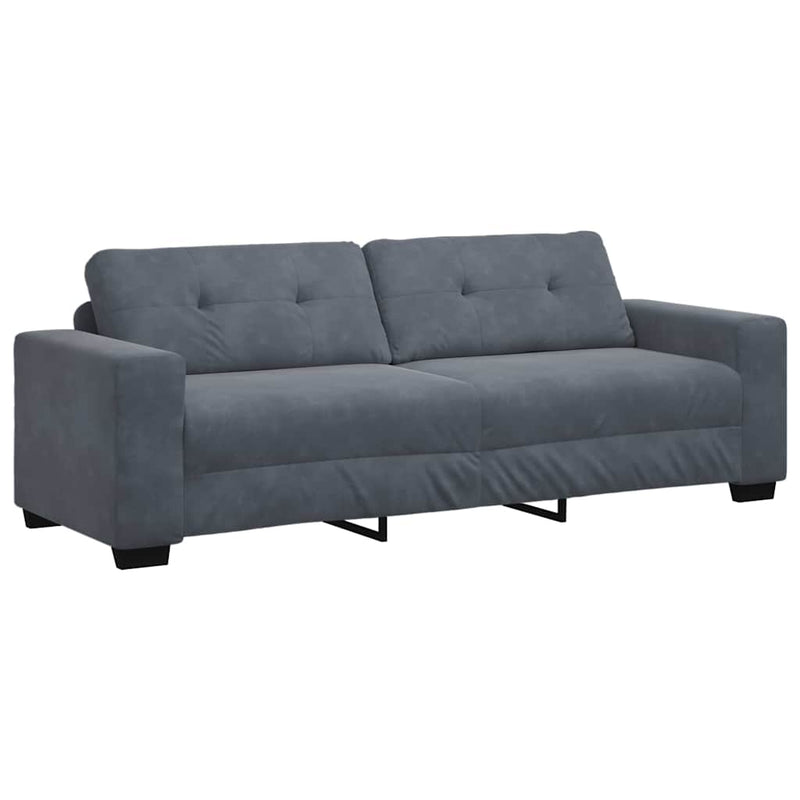 Set canapele 2 piese cu perne gri închis catifea