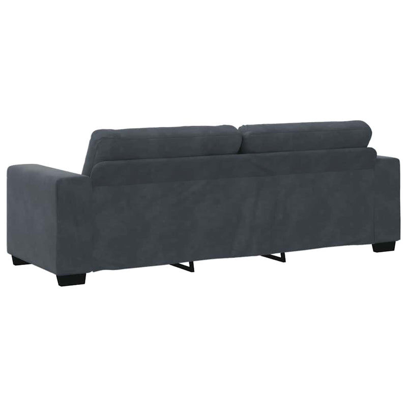 Set canapele 2 piese cu perne gri închis catifea