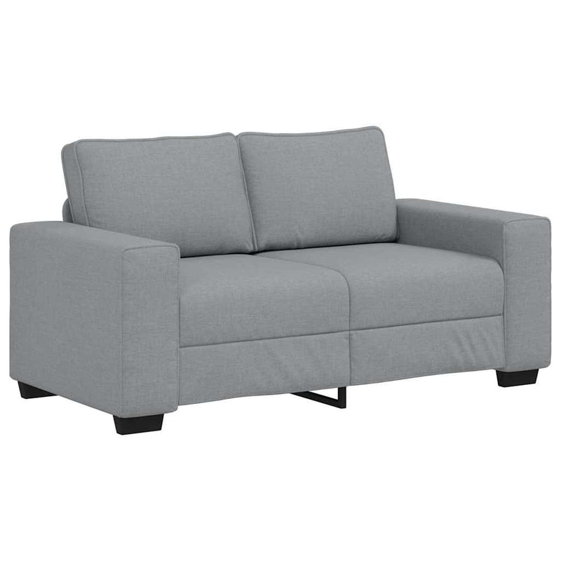 Set de canapele cu perne, 2 piese, gri deschis, textil