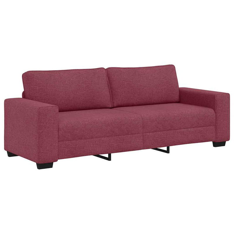 Set canapea cu perne, 2 piese, roșu vin, material textil