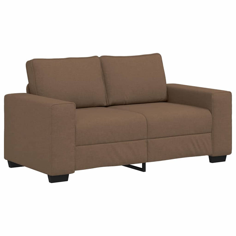 Set de canapele cu perne, 2 piese, maro, textil