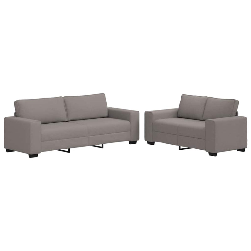 Set de canapea cu perne, 2 piese, gri taupe, material textil