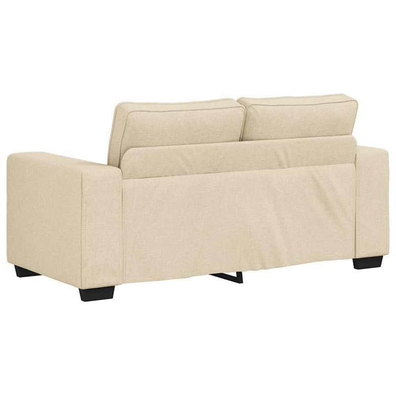 Set de canapele cu perne, 2 piese, crem, textil