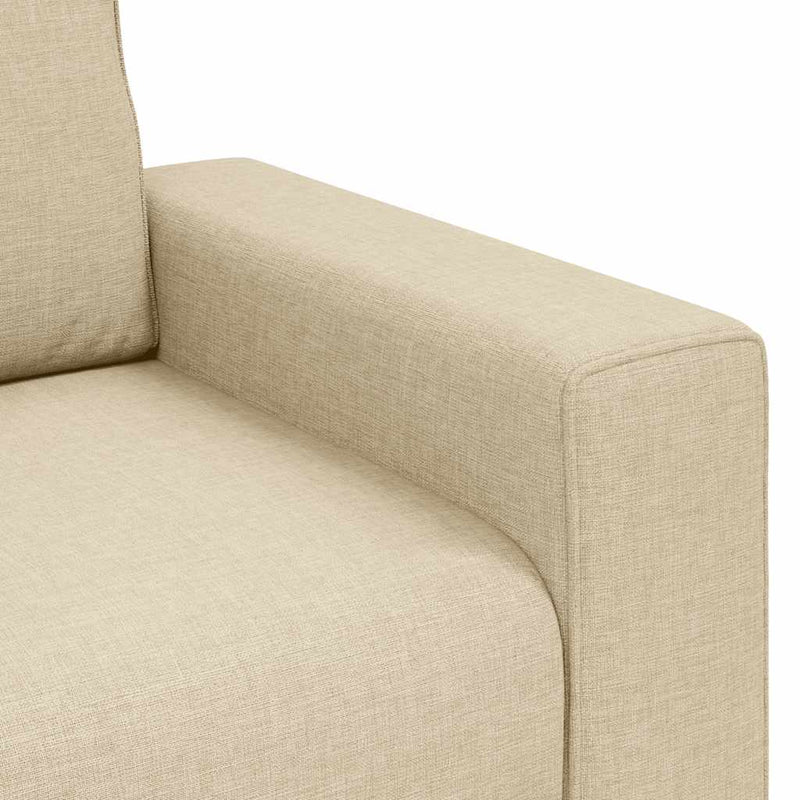 Set de canapele cu perne, 2 piese, crem, textil