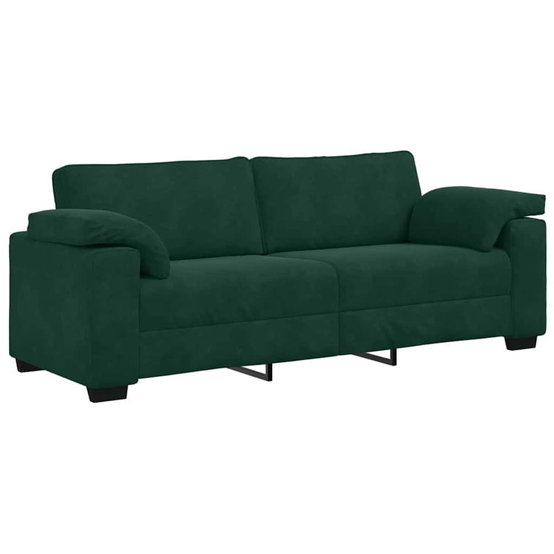 Set canapele 2 piese cu perne catifea verde închis