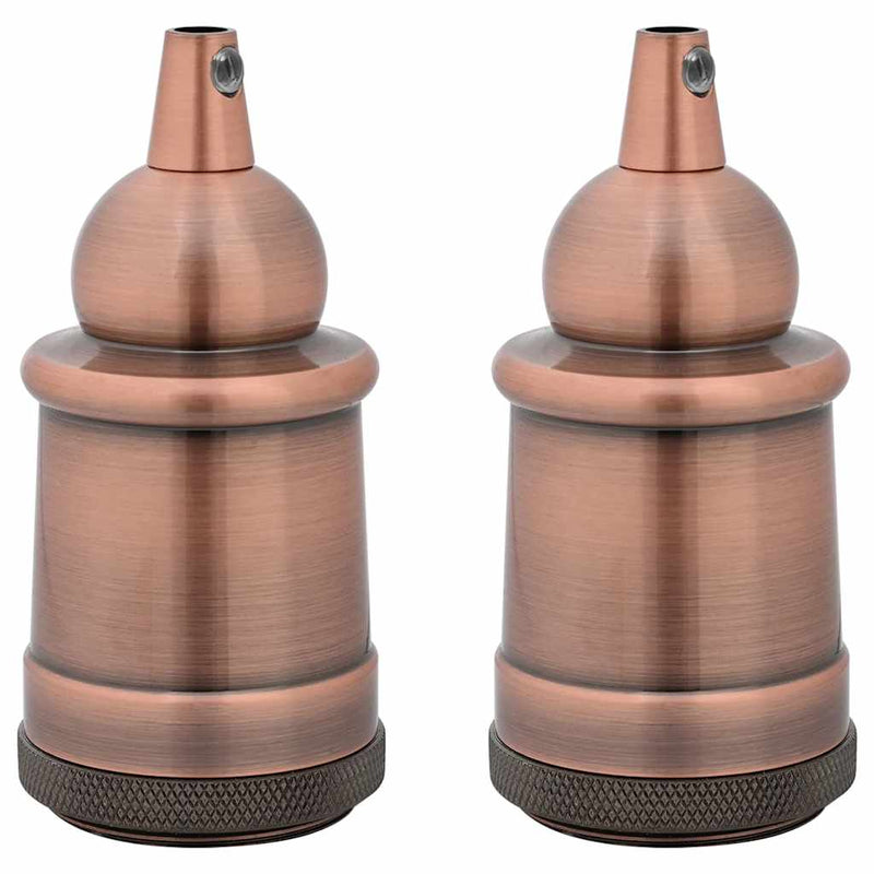 Suporturi de lampă 2 buc Roșu Bronz E27