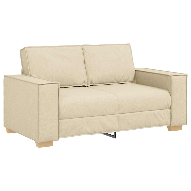 Canapea cu 2 locuri, crem, 160x78x84 cm, material textil