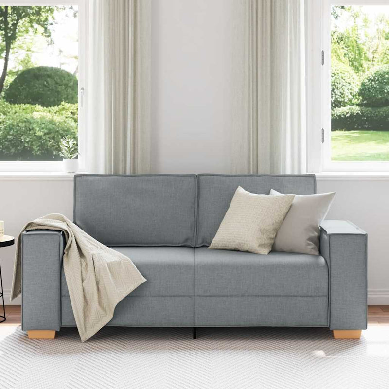 Canapea cu 2 locuri, gri deschis, 180x78x84 cm, material textil