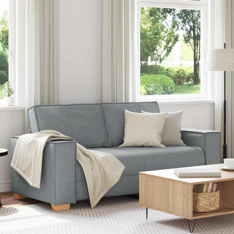 Canapea cu 2 locuri, gri deschis, 180x78x84 cm, material textil
