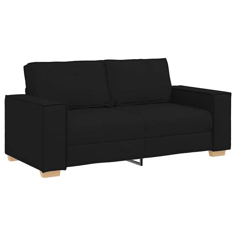 Canapea cu 2 locuri, neagră, 180x78x84 cm, material textil